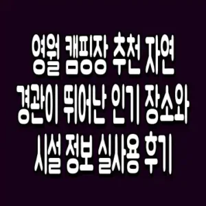 영월 캠핑장 추천 자연 경관이 뛰어난 인기 장소와 시설 정보 후기