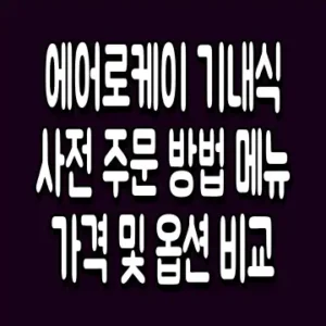 에어로케이 기내식 사전 주문 방법 메뉴 가격 및 옵션 비교