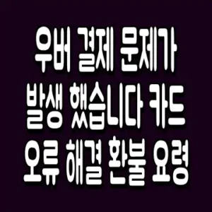우버 결제 문제가 발생 했습니다 카드 오류 해결 환불 요령
