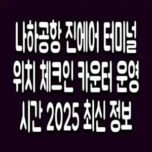 나하공항 진에어 터미널 위치 체크인 카운터 운영시간 2025 최신 정보