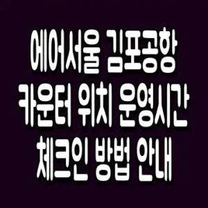 에어서울 김포공항 카운터 위치 운영시간 체크인 방법 안내