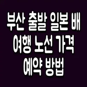 부산 출발 일본 배 여행 노선 가격 예약 방법 후쿠오카 오사카 나가사키 시모노세키