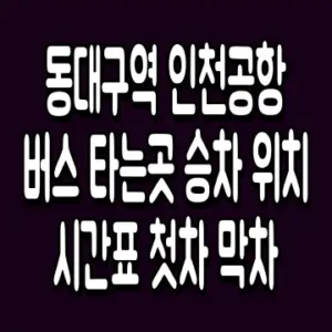 동대구역 인천공항 버스 타는곳 승차 위치 시간표 첫차 막차