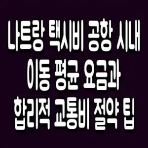 나트랑 택시비 공항 시내 이동 평균 요금과 합리적 교통비 절약 팁