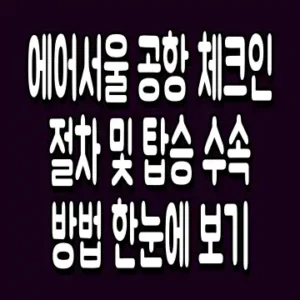 에어서울 공항 체크인 절차 및 탑승 수속 방법 한눈에 보기