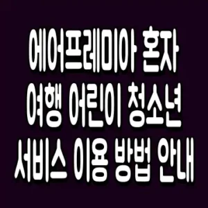 에어프레미아 혼자 여행 어린이 청소년 서비스 이용 방법 안내