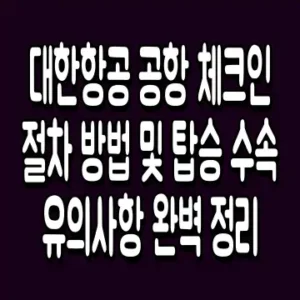 대한항공 공항 체크인 절차 방법 및 탑승 수속 유의사항 완벽 정리