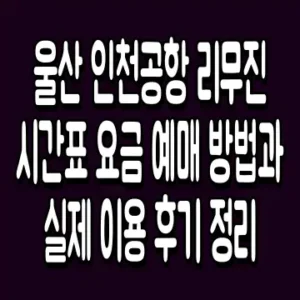 울산 인천공항 리무진 시간표 요금 예매 방법과 실제 이용 후기 정리