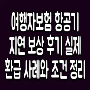 여행자보험 항공기 지연 보상 후기 실제 환급 사례와 조건 정리