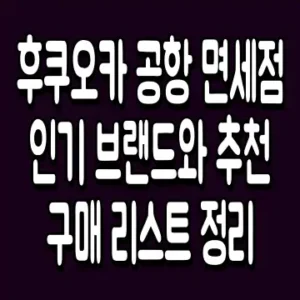 후쿠오카 공항 면세점 인기 브랜드와 추천 구매 리스트 정리