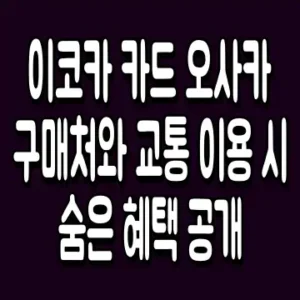 이코카 카드 오사카 구매처와 교통 이용 시 숨은 혜택 공개
