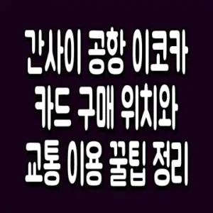 간사이 공항 이코카 카드 구매 위치와 교통 이용 꿀팁 정리