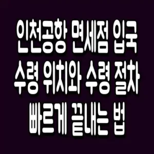 인천공항 면세점 입국 수령 위치와 수령 절차 빠르게 끝내는 법