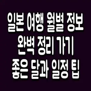 일본 여행 월별 정보 완벽 정리 가기 좋은 달과 일정 팁