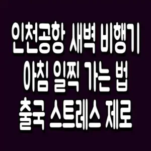 인천공항 새벽 비행기 아침 일찍 가는 법 출국 스트레스 제로