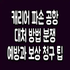 캐리어 파손 공항 대처 방법 분쟁 예방과 보상 청구 팁