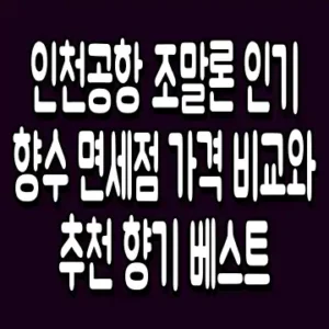 인천공항 조말론 인기 향수 면세점 가격 비교와 추천 향기 베스트
