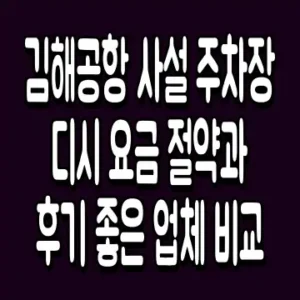 김해공항 사설 주차장 디시 요금 절약과 후기 좋은 업체 비교