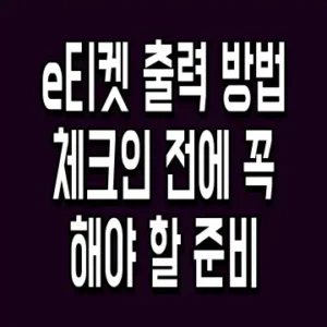 e티켓 출력 방법 체크인 전에 꼭 해야 할 준비