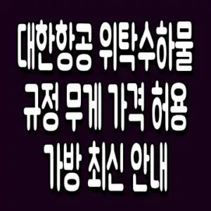 대한항공 위탁수하물 규정 무게 가격 허용가방 최신 안내