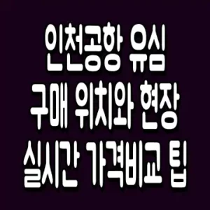 인천공항 유심 구매 위치와 현장 실시간 가격비교 팁