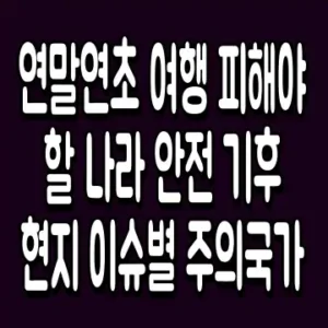 연말연초 여행 피해야 할 나라 안전 기후 현지 이슈별 주의국가