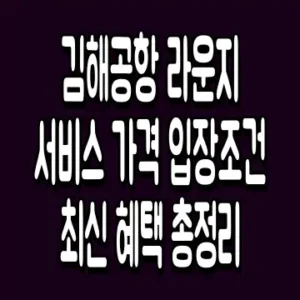 김해공항 라운지 서비스 가격 입장조건 최신 혜택 총정리