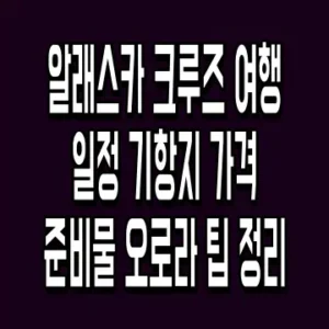 알래스카 크루즈 여행 일정 기항지 가격 준비물 오로라 팁 정리