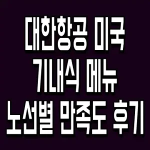 대한항공 미국 기내식 메뉴 노선별 만족도 후기