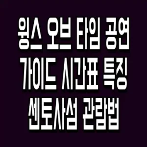 윙스 오브 타임 공연 가이드 시간표 특징 센토사섬 관람법