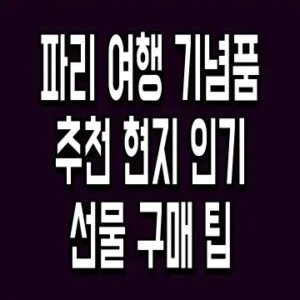 파리 여행 기념품 추천 현지 인기 선물 구매 팁