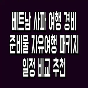 베트남 사파 여행 경비 준비물 자유여행 패키지 일정 비교 추천