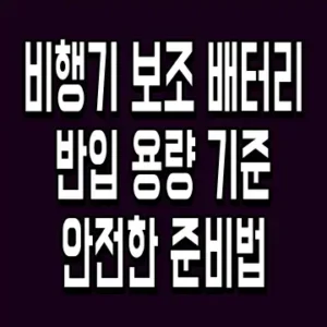 비행기 보조 배터리 반입 용량 기준 안전한 준비법