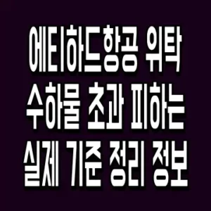 에티하드항공 위탁 수하물 초과 피하는 실제 기준 정리 정보