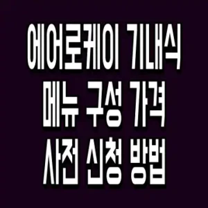 에어로케이 기내식 메뉴 구성 가격 사전 신청 방법