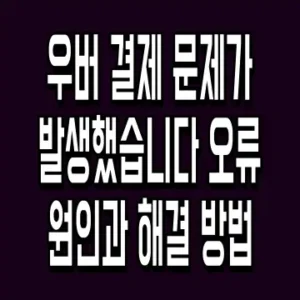 우버 결제 문제가 발생했습니다 오류 원인과 해결 방법