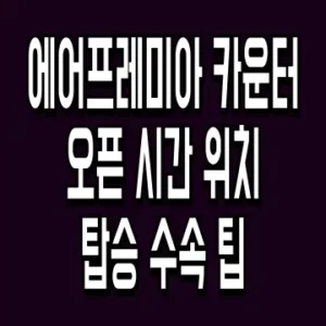 에어프레미아 카운터 오픈 시간 위치 탑승 수속 팁