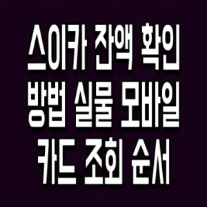 스이카 잔액 확인 방법 실물 모바일 카드 조회 순서