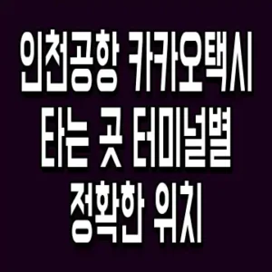 인천공항 카카오택시 타는 곳 터미널별 정확한 위치