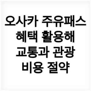 오사카 주유패스 혜택 활용해 교통과 관광 비용 절약