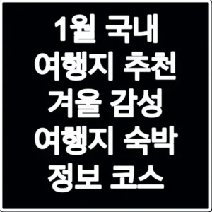 1월 국내 여행지 추천 겨울 감성 여행지 숙박 정보 코스