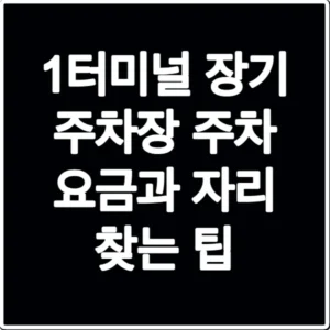 1터미널 장기 주차장 주차 요금과 자리 찾는 팁