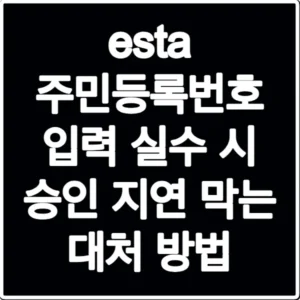 esta 주민등록번호 입력 실수 시 승인 지연 막는 대처 방법