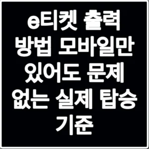 e티켓 출력 방법 모바일만 있어도 문제 없는 실제 탑승 기준