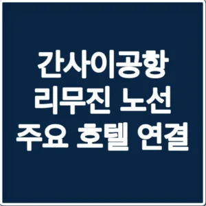 간사이공항 리무진 노선 주요 호텔 연결