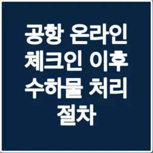 공항 온라인 체크인 이후 수하물 처리 절차