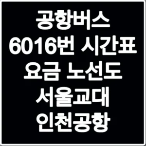 공항버스 6016번 시간표 요금 노선도 서울교대 인천공항