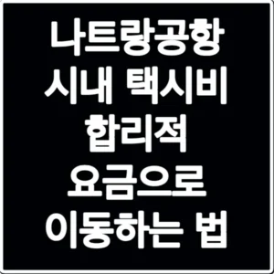 나트랑공항 시내 택시비 합리적 요금으로 이동하는 법