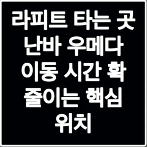 라피트 타는 곳 난바 우메다 이동 시간 확 줄이는 핵심 위치
