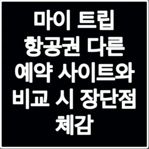 마이 트립 항공권 다른 예약 사이트와 비교 시 장단점 체감